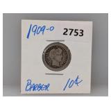 1909-O 90% Silv Barber Dime 1909-O 90% Silv Barber Dime
