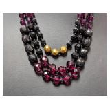 Vtg 16-18" Adj Multi Strand Faceted Bead Necklace Vtg 16-18" Adj Multi Strand Faceted Bead Necklace