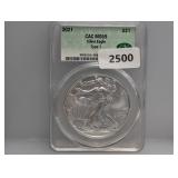 CAC 2021 MS69 1oz .999 Silv Eagle $1 CAC 2021 MS69 1oz .999 Silv Eagle $1