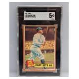 1962 Topps Babe Ruth Babe Hits 60 139 SGC 5 1962 Topps Babe Ruth Babe Hits 60 139 SGC 5