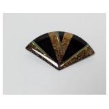 Vtg Resin Fan Motif Brooch Vtg Resin Fan Motif Brooch