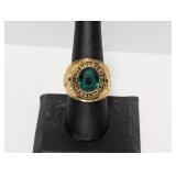 10K GF Green Stone US Navy Ring Sz 8.5 10K GF Green Stone US Navy Ring Sz 8.5