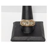 14K RGF Three Stone Ring Sz 12 14K RGF Three Stone Ring Sz 12