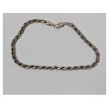 8" .925 Sterl Rope Chain Bracelet 8" .925 Sterl Rope Chain Bracelet