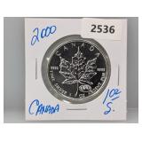 2000 1oz .999 Silv Canada Maple Leaf $5 2000 1oz .999 Silv Canada Maple Leaf $5