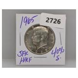 1965 40% Silv JFK Half $1 Dollar 1965 40% Silv JFK Half $1 Dollar