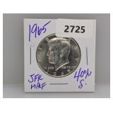 1965 40% Silv JFK Half $1 Dollar 1965 40% Silv JFK Half $1 Dollar