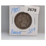 1900 90% Silv Barber Half $1 Dollar 1900 90% Silv Barber Half $1 Dollar