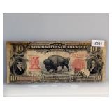1901 Bison Red Seal $10 US Note 1901 Bison Red Seal $10 US Note