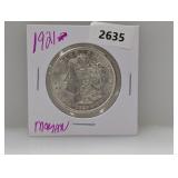 1921 90% Silv Morgan $1 Dollar 1921 90% Silv Morgan $1 Dollar