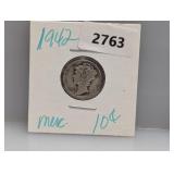 1942 90% Silv Mercury Dime 1942 90% Silv Mercury Dime