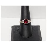 .925 Sterl Vtg Inspired Red Gemstone Ring Sz 8.5 .925 Sterl Vtg Inspired Red Gemstone Ring Sz 8.5