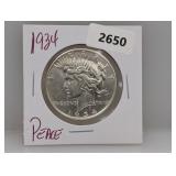 1934 90% Silv Peace $1 Dollar 1934 90% Silv Peace $1 Dollar