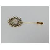 Vtg Porcelain Rose Stick Pin Vtg Porcelain Rose Stick Pin
