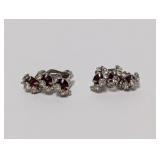Vtg Garnet Mid Century Glamour Clip On Earrings Vtg Garnet Mid Century Glamour Clip On Earrings
