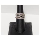 .925 Sterl Diamond Filigree Interwoven Ring Sz 7 .925 Sterl Diamond Filigree Interwoven Ring Sz 7
