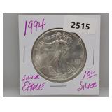 1994 1oz .999 Silver Eagle $1 Dollar 1994 1oz .999 Silver Eagle $1 Dollar