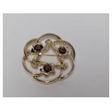 Vtg Sarah Coventry Gold Tone Floral Brooch Vtg Sarah Coventry Gold Tone Floral Brooch