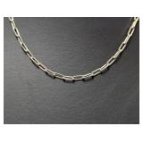 18" .925 Sterl Modern Rectangular Link Necklace 18" .925 Sterl Modern Rectangular Link Necklace