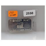 1oz .999 Silv Pioneer Mint Art Bar 1oz .999 Silv Pioneer Mint Art Bar