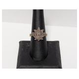.925 Sterl Lotus Inspired Marcasite Ring Sz 8 .925 Sterl Lotus Inspired Marcasite Ring Sz 8