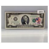 1976 $2 Fed Reserve Note Postal Comm 1976 $2 Fed Reserve Note Postal Comm