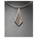 Sleek Choker Style Necklace w/Snakeskin Pendant Sleek Choker Style Necklace w/Snakeskin Pendant