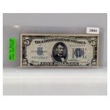 1934 Blue Seal $5 Silver Certificate 1934 Blue Seal $5 Silver Certificate