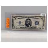 1934-A Blue Seal $5 Silver Certificate 1934-A Blue Seal $5 Silver Certificate