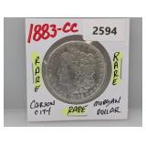 Rare 1883-CC 90% Silv Morgan $1 Dollar Rare 1883-CC 90% Silv Morgan $1 Dollar