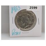 1923 90% Silv Peace $1 Dollar