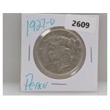 1927-D 90% Silv Peace $1 Dollar