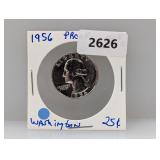 1956 PF 90% Silv Wash Quarter
