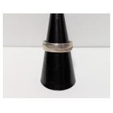 .925 Sterl Diamond Swirl Band Sz 7