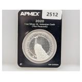 APMEX 2020 1oz .999 Silv Peacock 1 Pound
