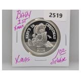 2002 1oz .999 Silv Babys 1st Christmas Round