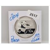 2014 1oz .999 Silv Panda 10 Yuan