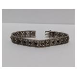 7" .925 Sterl Vintage Filigree Panel Bracelet