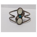 .925 Sterl Vintage Mother of Pearl/Turquoise