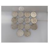 (14) Mixed Date 90% Silv Peace $1 Dollars