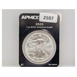 APMEX 2020 1oz .999 Silv Eagle $1 Dollar