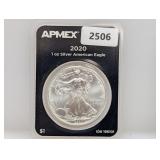 APMEX 2020 1oz .999 Silv Eagle $1 Dollar