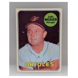 1969 Topps Earl Weaver HOF-ROOKIE CARD 516 Crease