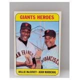 1969 Topps Giant Heroes McCovey/Marichal Wrinkle