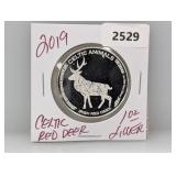2019 1oz .999 Silv Celtic Red Deer