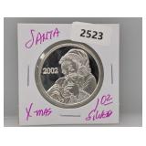 2002 1oz .999 Silv Santa Round