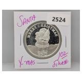 2008 1oz .999 Silv Merry Christmas Round