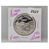 1999 1oz .999 Silv Xmas Polar Bear Round