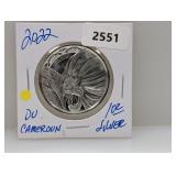 2022 1oz .999 Silv Cameroun 500 Francs