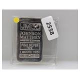 1oz .999 Silv Johnson Matthey Art Bar